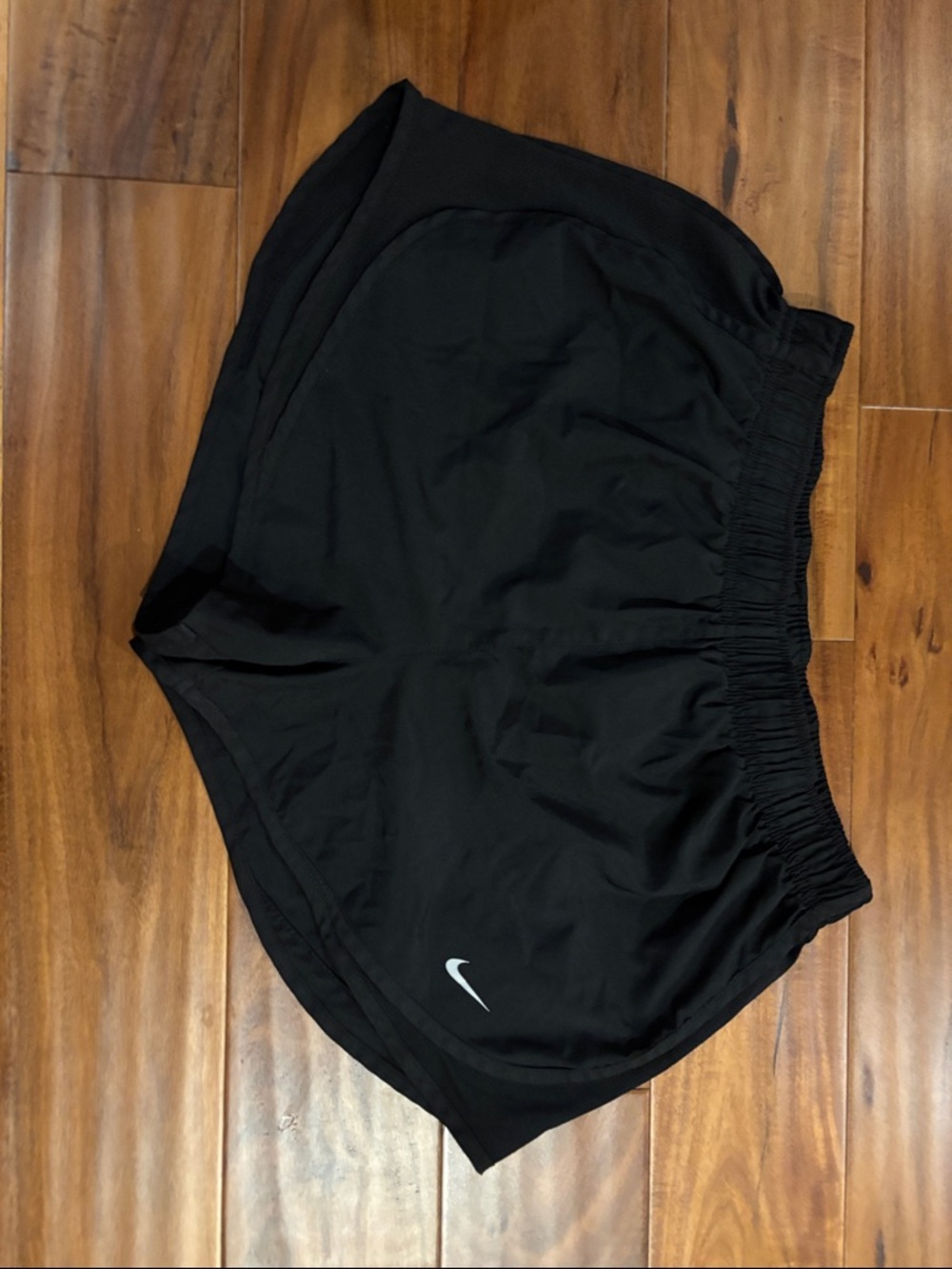 Nike Black Athletic Shorts with White Swoosh